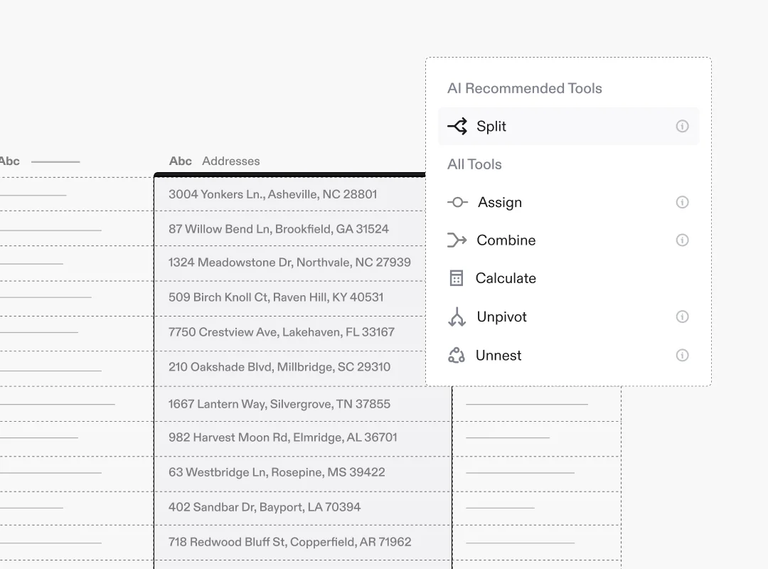Data Preparation Product Mockup
